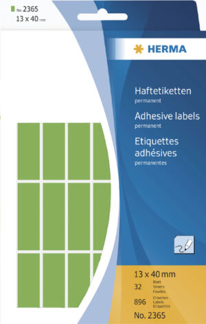 ETIKET HERMA 2365 13X40MM 896ST GROEN