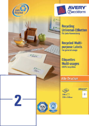 ETIKET AVERY ZWECK LR3655 210X148MM 200ST RECY