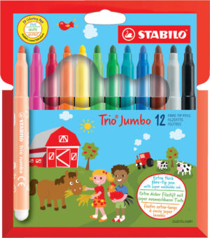 VILTSTIFT STABILO TRIO JUMBO XL 380/12 ASS