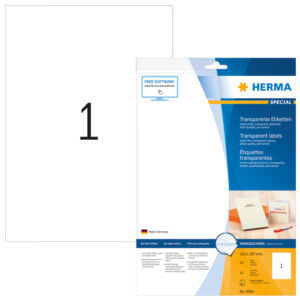 TRANSPARANTE INKJET FOLIE-ETIKETTEN A4 210X297MM