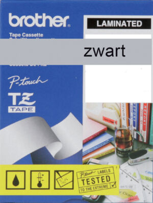 LABELTAPE BROTHER TZE-M951 24MM MAT ZILVER/ZWART