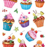 ETIKET HERMA 3387 CUPCAKJES GLITTER