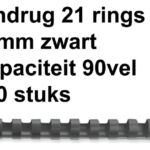 BINDRUG FELLOWES 12MM 21RINGS A4 ZWART
