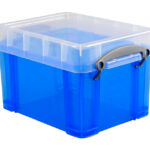 OPBERGBOX RUB 3 LTR 245X180X160MM TRANSP BLAUW