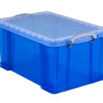 OPBERGBOX RUB 48 LTR 600X400X315MM TRANSP BLAUW