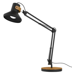 BUREAULAMP UNILUX BAYA LED ZWART/BAMBOE