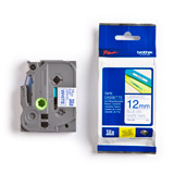 LETTERTAPE TZE-233 12 MM WIT/BLAUW