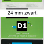 LABELTAPE DYMO 53713 24MMX7M D1 WIT/ZWART