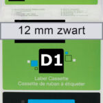 LABELTAPE DYMO 45010 12MMX7M D1 TR/ZWART