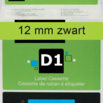 LABELTAPE DYMO 45019 12MMX7M D1 GROEN/ZWART