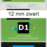 LABELTAPE DYMO 45013 12MMX7M D1 WIT/ZWART