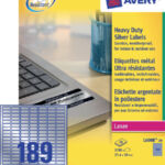 ETIKET AVERY L6008-20 25.4X10MM 3780ST ZILVER