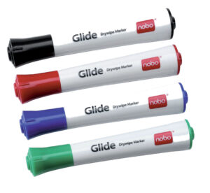 VILTSTIFT NOBO WHITEBOARD GLIDE ROND 3MM ASS