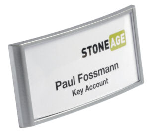BADGE DURABLE CLASSIC MAGNEET 30X65MM ZILVERGRIJS