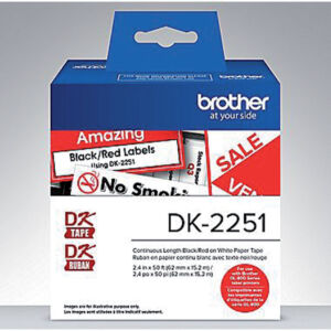 LABEL ETIKET BROTHER DK-22251 62MMX15.24M ZW/RD