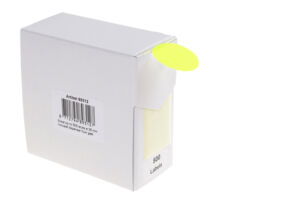 ETIKET RILLPRINT 35MM 500ST OP ROL FLUOR GEEL