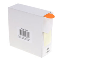 ETIKET RILLPRINT 25MM 500ST OP ROL FLUOR ROOD