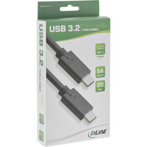 KABEL INLINE USB-C 3.2 GEN.2 M/M 2 M ZWART