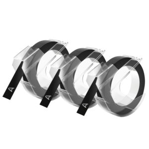 LABELTAPE DYMO 3D 9MMX3M WIT OP ZWART