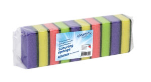 SCHUURSPONS CLEANINQ ASSORTI 90X60X30 MM 10ST