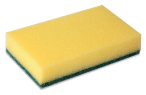 SCHUURSPONS CLEANINQ 140X90X28MM GEEL/GROEN