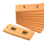 NUMMERBLOK 42X105MM NUMMERING 1-1000 ORANJE 10STUK