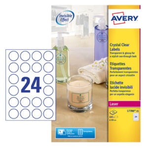 ETIKET AVERY L7780-25 ROND 40MM TRANSPARANT 600ST
