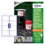 ETIKET AVERY B3427-50 105X74MM PE WIT 400ST