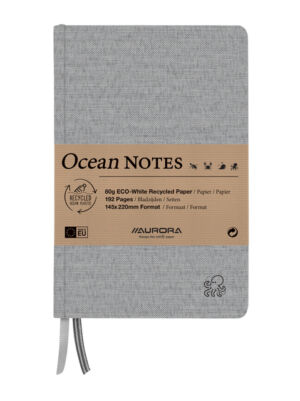 NOTITIEBOEK AURORA OCEAN A5 192BLZ LIJN 80GR GRIJS
