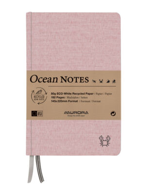 NOTITIEBOEK AURORA OCEAN A5 192BLZ LIJN 80GR ROOD