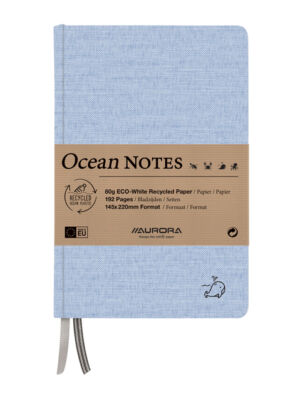 NOTITIEBOEK AURORA OCEAN A5 192BLZ LIJN 80GR BLAUW