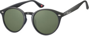 ZONNEBRIL MONTANA MET GROEN G15 ROND GLAS ZWART