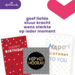WENSKAART HALLMARK NAVULSET ENGELS VERJAARDAG 6 ST