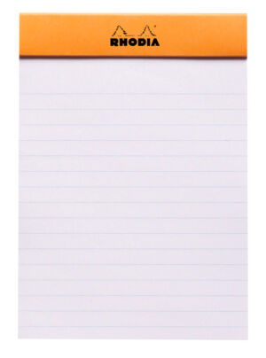 SCHRIJFBLOK RHODIA A6 LIJN 80VEL 80GR ORANJE