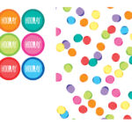 UITDEELZAKJES HAZA FESTIVE COLORS MET STICKERS 6ST