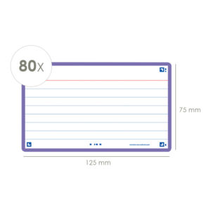 FLASHCARD OXF 2.0 75X125MM 80VEL 250GR LIJN PAARS