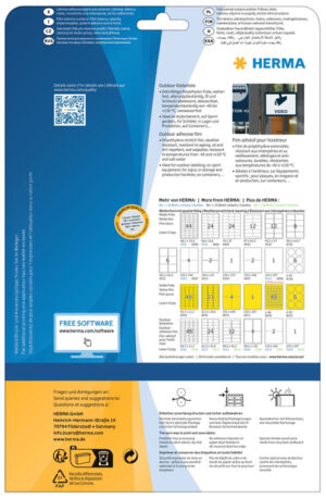 ETIKET HERMA 9534 A4 99.1X139MM WEERVAST FOLIE WT